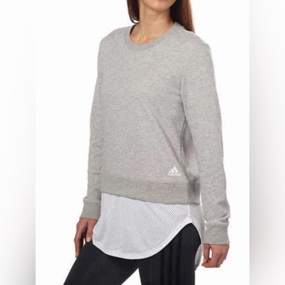 Adidas Light Gray Crewneck Sweater